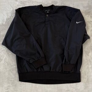 Nike Golf Wind Jacket Men XL Black Pullover Athletic Outerwear